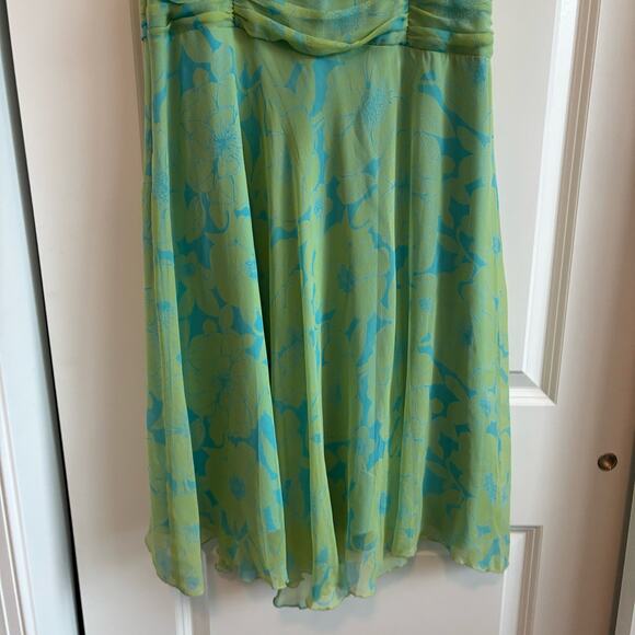 Jonathan Martin 100% Silk Midi Length Dress Green Sz 10 Y2K Whimsigoth Fairy - Picture 7 of 14